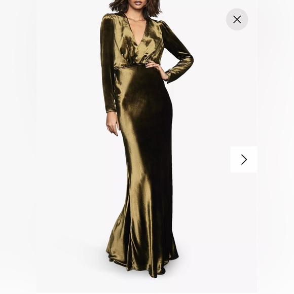 Reiss Dresses & Skirts - Reiss Klara Velvet Plunge V-Neck Long Sleeve Draped Maxi Dress Size 4